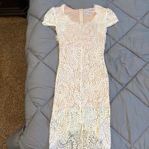 White lace midi dress